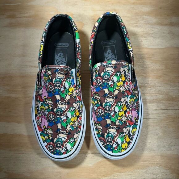 Vans Rare Multicolor Super Mario Slip-On Shoes Women’s Size 9 - Picture 2 of 9